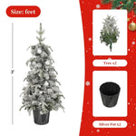 ZUN Lighted Candy Christmas Tree Set of 2, 3ft Artificial Tree with Warm White Lights, Christmas Tree N710P181804Z