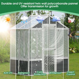 Greenhouse, Wooden Greenhouse Polycarbonate Garden Shed fors, 76''x48''x86'' Walk-in Outdoor 32329616