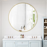 Wall Mirror 42 Inch Gold Circular Mirror Metal Framed Mirror Round Vanity Mirror Dressing Mirror, W143570514