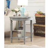 Antique Slate End Table with Bottom Shelf B062P189202