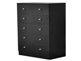 Black matte finish particleboard with melamine veneer, 66*40*111cm, 42 drawer cabinet, matte gold 78655357