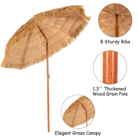 6.5 foot portable beach umbrella with adjustable tilt 90467332