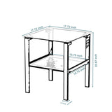Set of 2, Glass two layer tea small round bedroom corner living room side W24191062