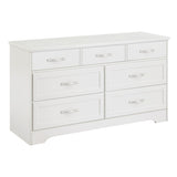 ZUN Modern 3 Drawer Bedroom Chest of Drawers with 7 Drawers Dresser, Clothes Organizer -Metal Pulls for W1668P182252