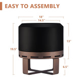 ZUN Outdoor Smokeless Fire Pit Stove 18'' for Camping Bonfire, Wood Place Firepit with W2640P224973