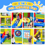 ZUN 8 in 1 Inflatable Bounce House with Blower Basketball Hoop Ocean Balls Ring-toss Game Target and W1677P204584