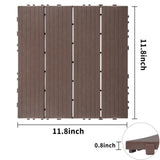 Plastic Interlocking Deck Tiles, 11.8"x11.8", Patio Flooring Outdoor Waterproof All 16456452