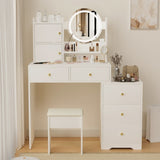 Fashion Vanity Desk with Mirror Lights for Makeup Cushioned Chair, Vanity Mirror with Lights W2699P214617