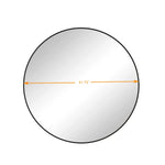 ZUN Wall Mirror 42 Inch Black Circular Mirror Metal Framed Mirror Round Vanity Mirror Dressing Mirror, 31612824
