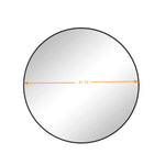 ZUN Wall Mirror 42 Inch Black Circular Mirror Metal Framed Mirror Round Vanity Mirror Dressing Mirror, W143570513