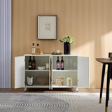 Sideboard Buffet cabinet with 4 doors and removable shelves, for living room, dining room, ivory W1705P179820
