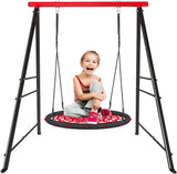 ZUN Swing Stand Frame,Swing Set Frame for Both Kids and Adults,880 Lbs Heavy-Duty Metal A-Frame Backyard 17104197