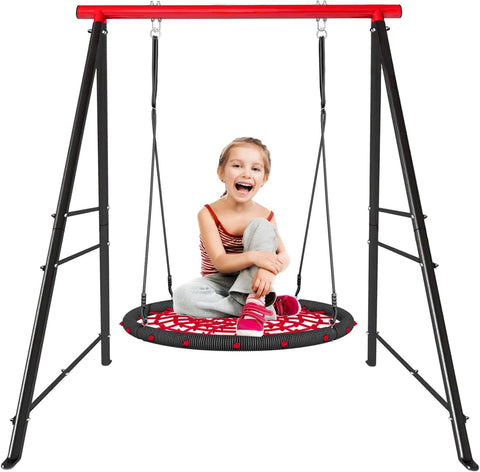 ZUN Swing Stand Frame,Swing Set Frame for Both Kids and Adults,880 Lbs Heavy-Duty Metal A-Frame Backyard 17104197