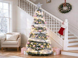 6FT Pre-Lit Snow Flocked Pop Up Christmas Tree with 150 Warm White LED Lights, Decorated with Star 20339580