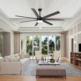 ZUN 72 In Farmhouse Ceiling Fan with Plywood Blades for Dining Room 06157282