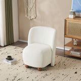 Modern Low Back Accent Chair, Upholstered Armless Living Room Chairs, Round Pine Wood Feet, for N817P224950W