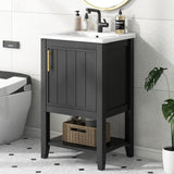 20" Bathroom Vanity with Sink, Bathroom Cabinet with Soft Closing Door, Storage Rack and Open Shelf, N725P220604B