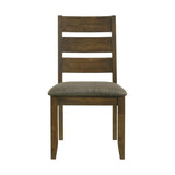 ZUN Set of 2 Upholstered Seat Dining Chairs in Knotty Nutmeg Finish B016P223095