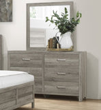 ZUN Rusticated Style Weathered Gray Finish 1pc Dresser of 6x Drawers Transitional Bedroom Wooden B01191703