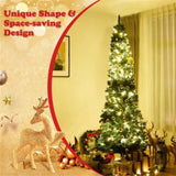 7ft Slim Pencil Christmas Tree - Space-Saving Design for Small Corners, 700 Realistic PVC Branches 99576991
