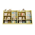 ZUN Yellow Wooden Toy Storage Organizer Cabinet Kids Bookshelf Children Bookcase Toddler Baby Sling Book 73872683