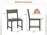 4 PCS Industrial Dining Chairs, 330LBS Capacity Metal Frame Kitchen Side Chairs, Gray 44746164