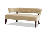 Jared Roll Arm Tufted Bench Settee, Fawn Brown Performance Velvet B2719P355287