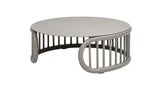 Harper 34.5" Indoor/Outdoor Modern Round Coffee Table, Geige Taupe Aluminum B2719P245999