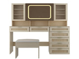 Large Vanity Table Set with LED Lighted Mirror, Vanity Desk with Charging Station, Makeup Table with 64189891