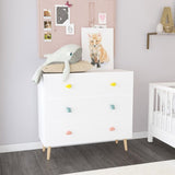 Kids 3 Drawer Dresser, Baby Nightstand for Bedroom, Storage Cabinet for Toddler Child for Living W808P264698