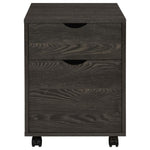 ZUN Dark Oak 2-Drawer File Cabinet with Casters B062P153725