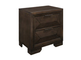 Contemporary Design 2-Drawers Nightstand 1pc Bedroom Furniture Warm Espresso Finish Raised Panel B011P225192