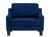 Modern Armchair, Living Room Single Seat Sofa with Wooden Legs, Upholstered Velvet Accent W2186P143465