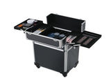 4-in-1 Draw-bar Style Interchangeable Aluminum Rolling Makeup Case Black 67069398
