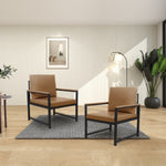 ZUN Lounge, living room, office or the reception area Leathaire accent arm chair with Extra thick padded W1359P194171