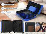 6-Piece Luggage Set, Durable Hardshell ABS Suitcase with Spinner Wheels, TSA Lock, Side Hooks, N730P354689D
