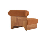 Modern Boucle Lounge Chair with Solid Wood Frame and Rolled Backrest, Soft and Durable Boucle N767P256409D