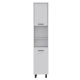 Hobart Pantry, Four Legs, Three Interior Shelves, Two Shelves, Two Cabinets -White B20091871