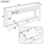 ZUN Console Table/Sofa Table with Storage Drawers and Bottom Shelf for Entryway Hallway 10129983