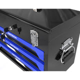 ZUN 20'' Portable 3-Drawer Steel Toolbox, 4 Layers of Tools with Metal Latches, with Top Storage Tray W1102111196