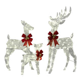 3-Piece Lighted Christmas Reindeer Set Outdoor Decorations, Weather Proof Sparkling Deer 64880726