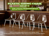 dining chair,set of 4,metal leg,PET plastic seat W234P417568