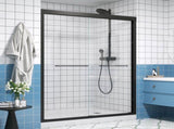 Half frameless double sliding glass shower door, SGCC certified 1/4 inch transparent tempered W2965P364895