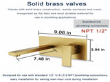 Wall Mount Faucet for Bathroom Sink or Bathtub, Single Handle 2 Holes Brass Rough-in Valve Included, 12158817