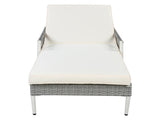 TOPMAX Outdoor All-Weather PE Rattan Chaise Lounge, Minimalist Patio Wicker Lounge Chair with 6 Gear 95612890