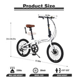 20" Folding City Bike, Lightweight Aluminum Frame, 7-Speed Folding Bike W1019P234502