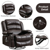 ZUN Massage Swivel Rocker Recliner Chair with Vibration Massage and Heat Ergonomic Lounge Chair for W1521130741