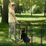 ZUN Dog Playpen Pet Dog Fence, 32" Height 8 Panels Metal Dog Pen, Outdoor Exercise Pen with Door for RV, 30119568