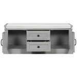 ZUN TREXM Storage Bench with 2 Drawers and 2 Cabinets, Shoe Bench with Removable Cushion for Living WF288172AAE