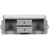 ZUN TREXM Storage Bench with 2 Drawers and 2 Cabinets, Shoe Bench with Removable Cushion for Living WF288172AAE